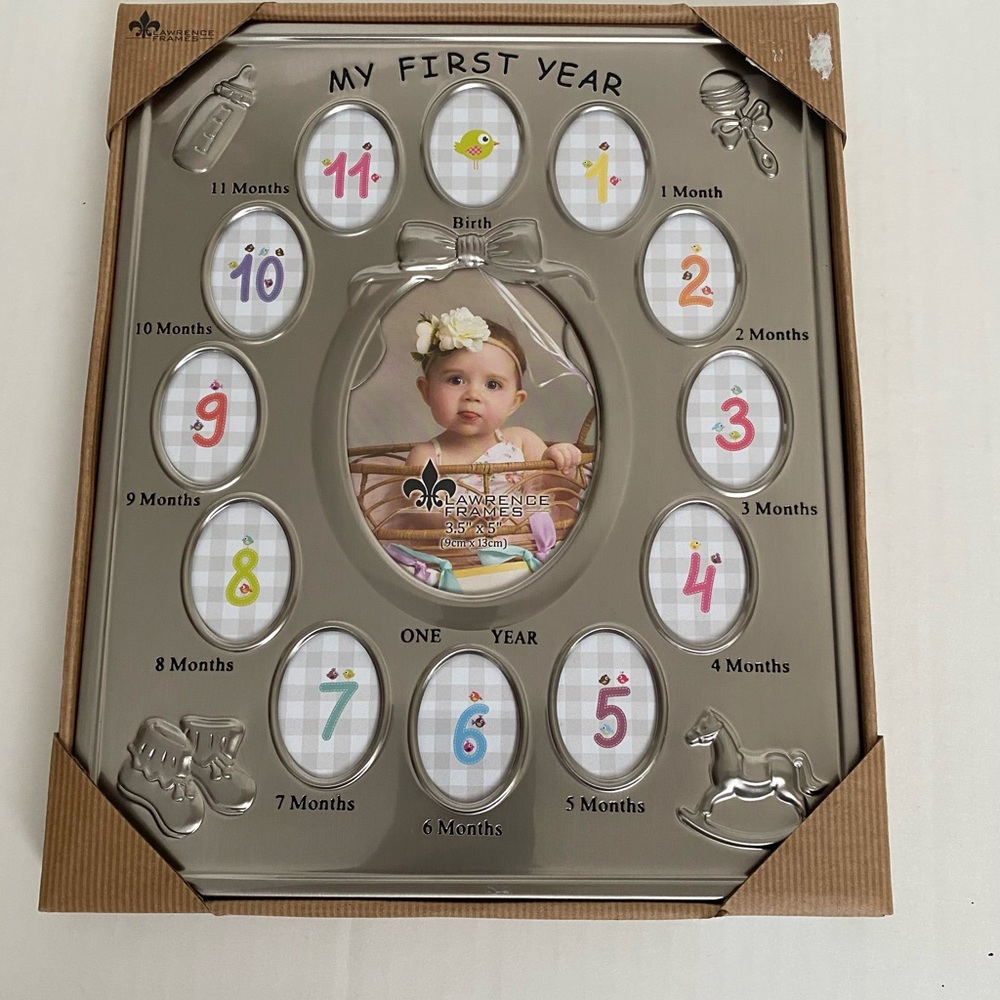 Lawrence Frames Silver Plated “My First Year” Picture Frame - New
